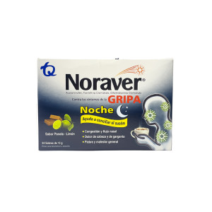 NORAVER GRIPA-BEBIDA NOCHE 15 GR CAJA X 24 SOBRES